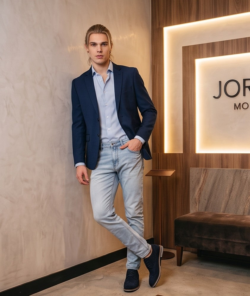 Zapatos casuales de estilo brogue para hombre, disponibles en cuatro colores: marrón, azul marino, negro y marrón oscuro. Cuentan con un diseño de cordones, detalles decorativos de perforaciones y una suela de goma blanca en contraste.