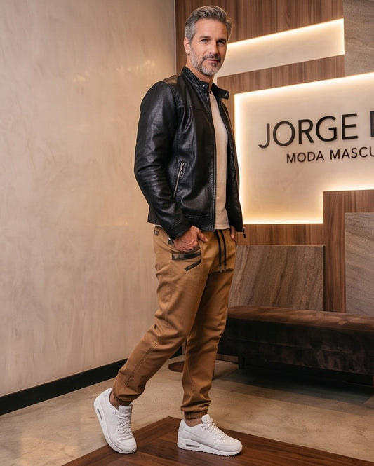 Pantalón jogger casual para hombre corte slim fit con cintura ajustable, puños elásticos y detalles de camuflaje en bolsillos delanteros, disponible en color caqui, negro y gris